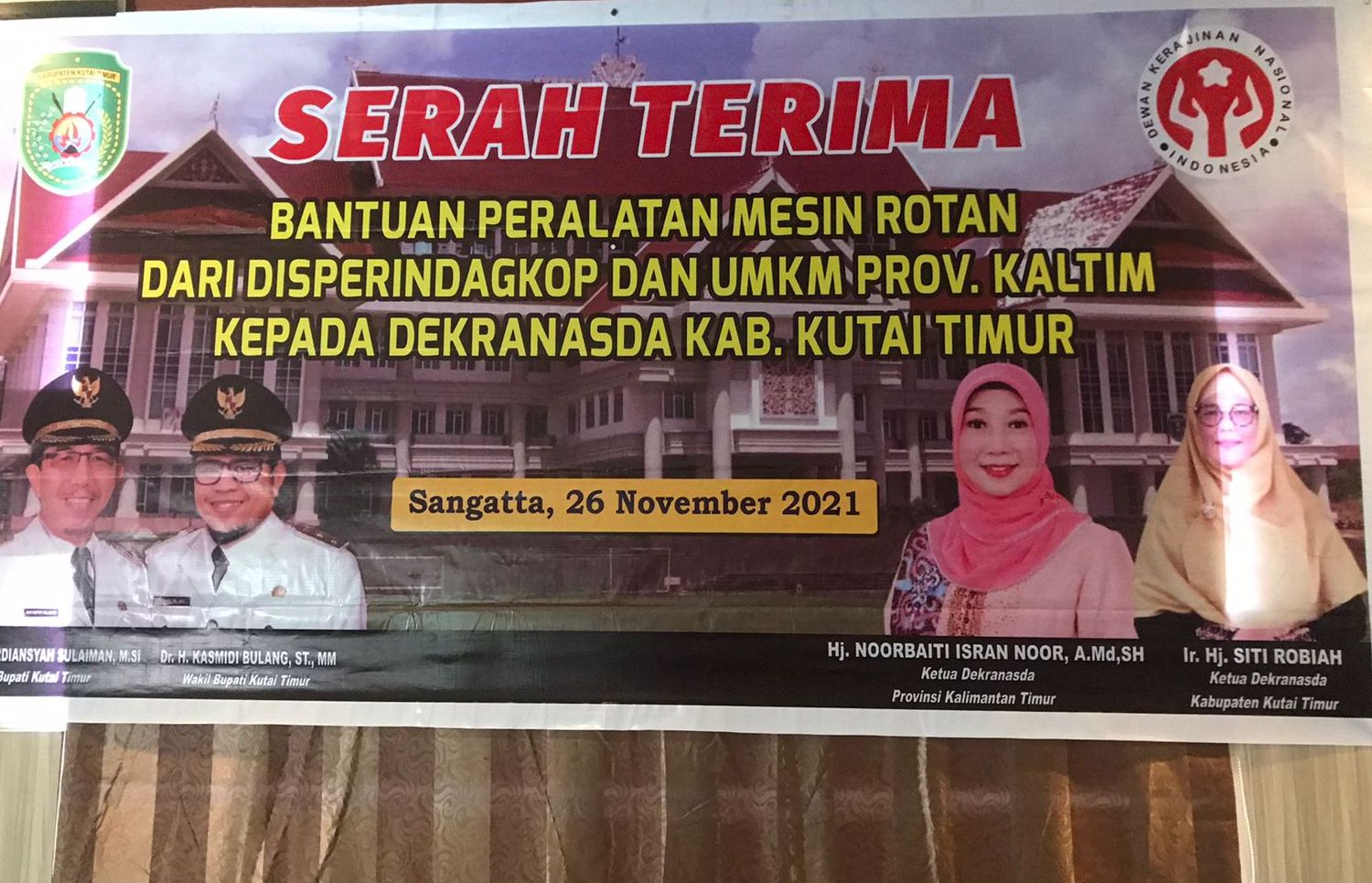 Dekranasda Kutim Terima Bantuan Peralatan Kerajinan Rotan Dari Ibu Isran Noor, Pagi Ini Jumat, 26 November 2021