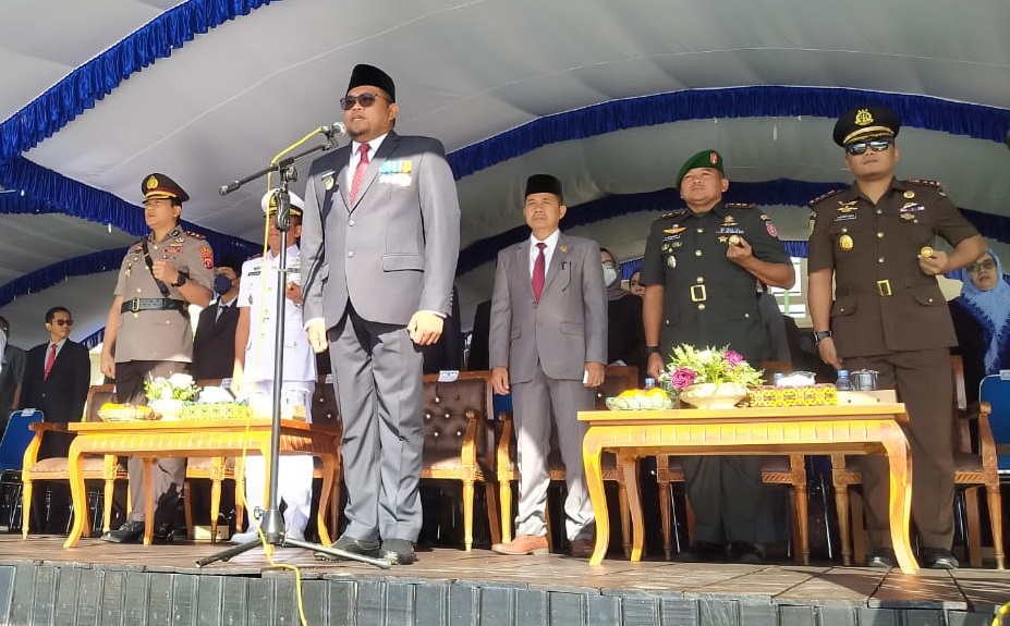 Wabup KB Pimpinan Upacara HUT Bela Negara Ke 74 Tahun 2022